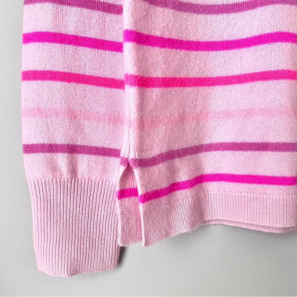 J.Crew 100% Cashmere Ombré Stripe Crewneck Sweater | Pink | Size S